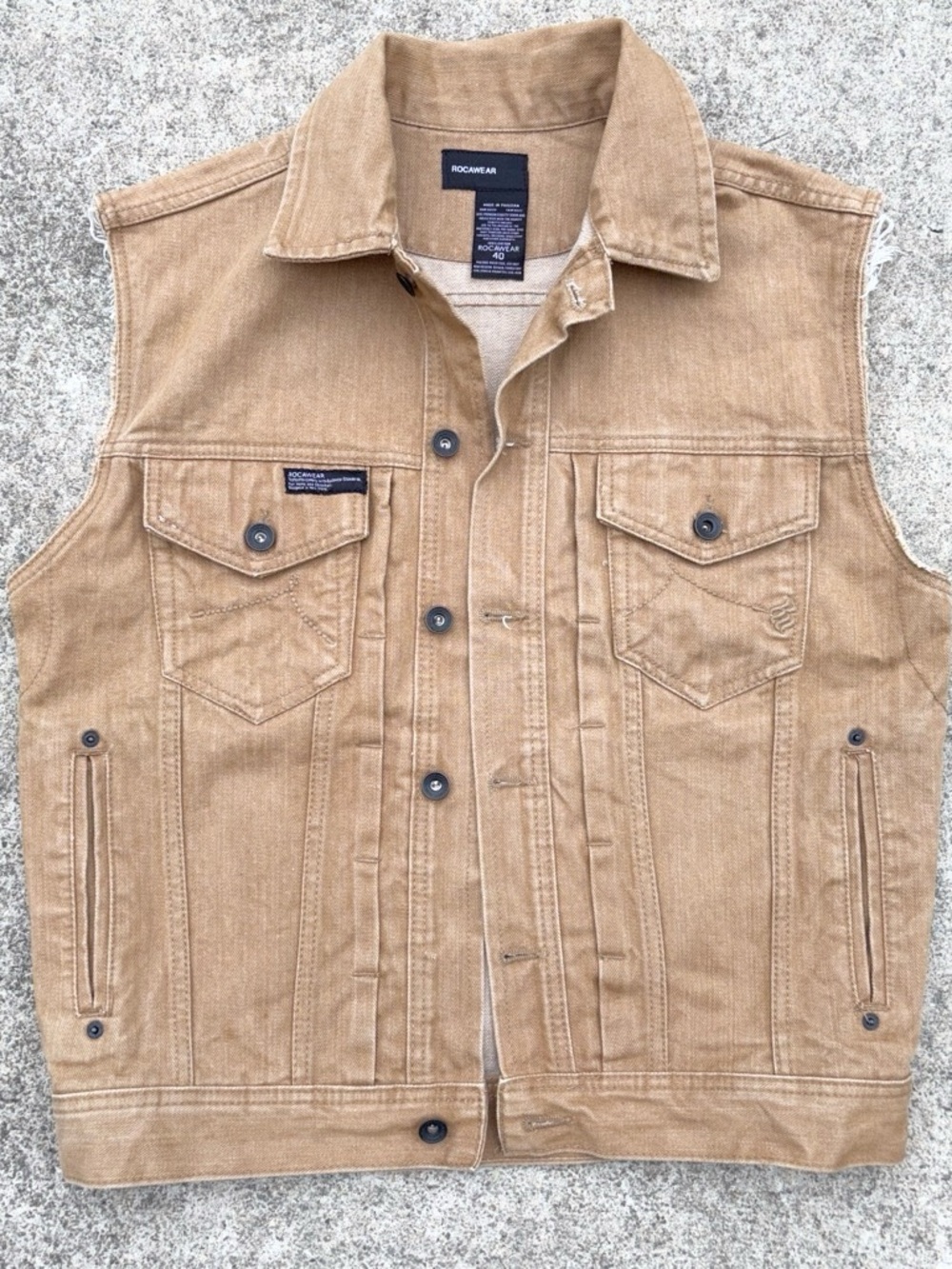 ROCAWEAR Men’s Tan Denim Vest